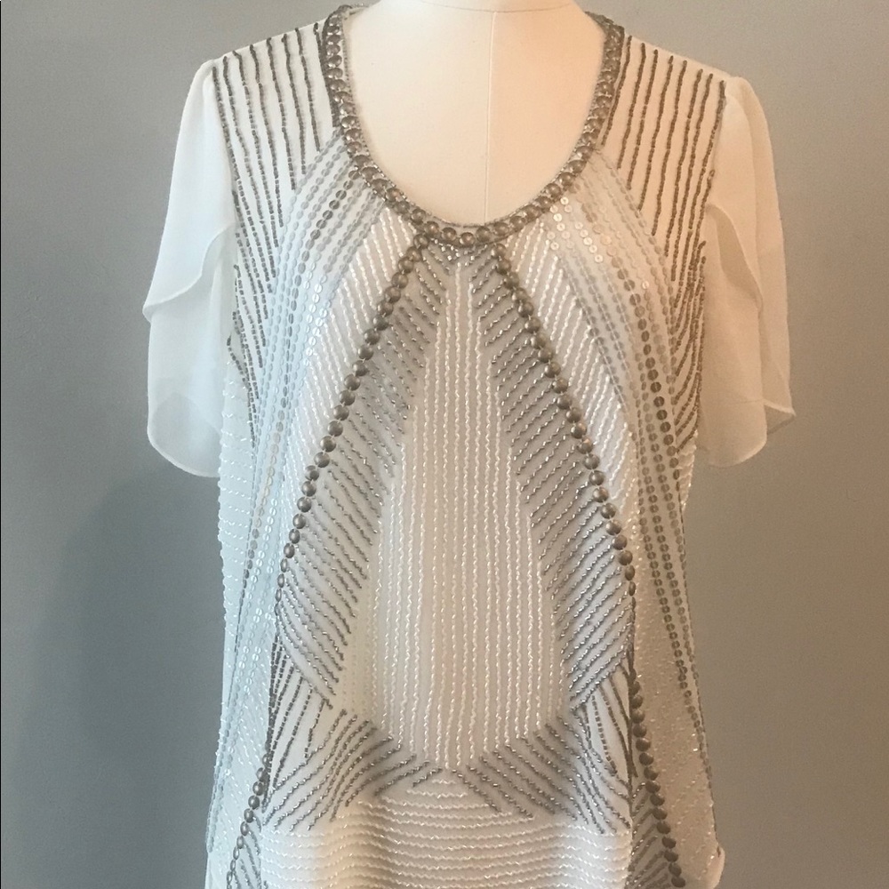 Sequined and beaded blouse